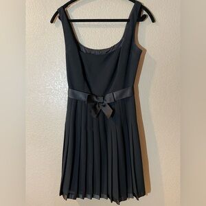 Henri Bendel Black Pleated Midi Dress